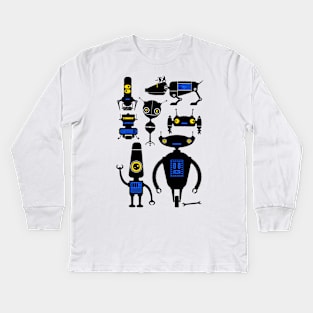 Lots of Robots! Kids Long Sleeve T-Shirt